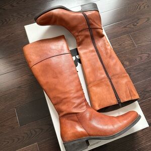 Browns Classic Camel Brown Leather Riding Boots